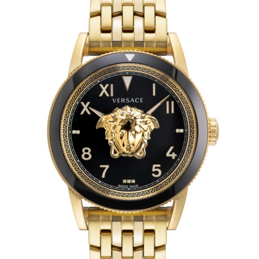 Versace Gold Diamond 43mm Roman Numeral Watch